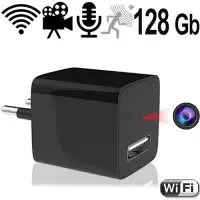 WIFI HD-SpyCam im Mini-USB-Netzteil, 128 Gb